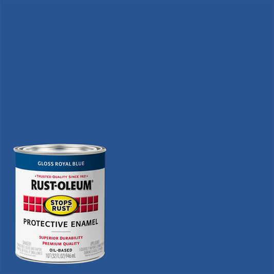 2 Pack, Royal Blue, Rust-Oleum Stops Rust Gloss Protective Enamel- 7727502, Quart