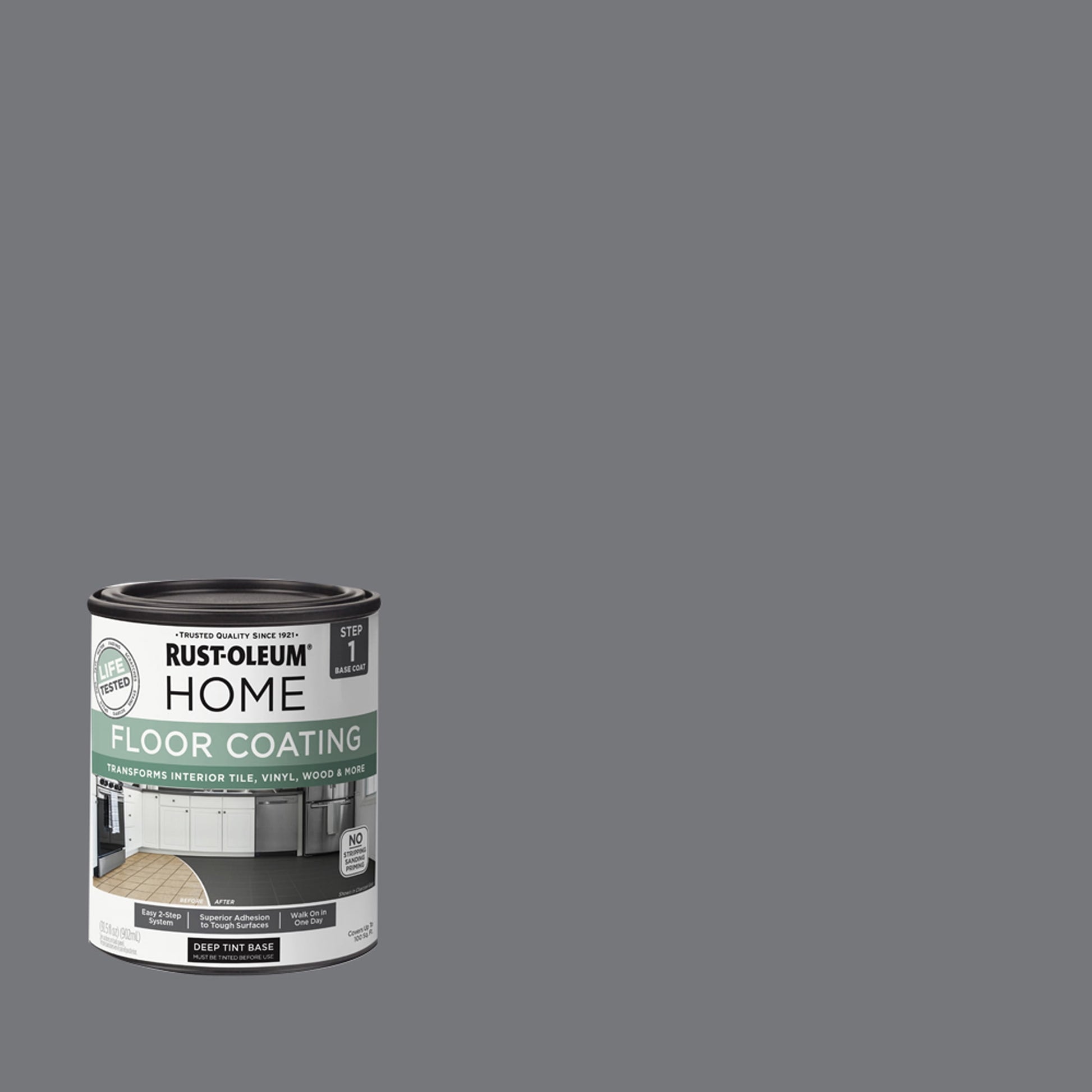 Rust-Oleum Home Dark Gray Interior Floor Coating Base Coat-363129T, Quart