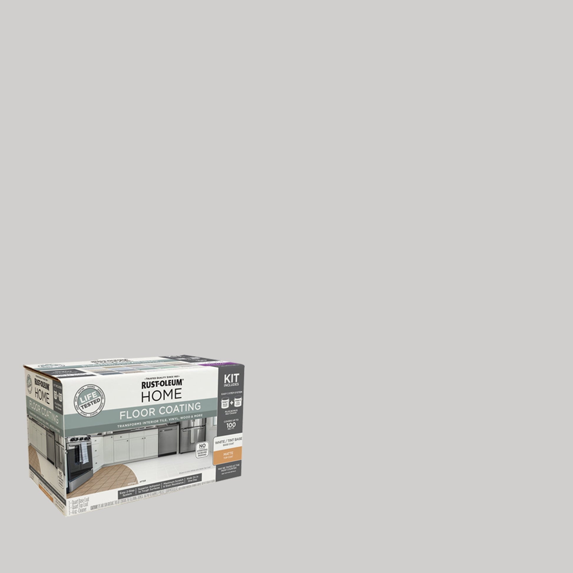 Rust-Oleum Home Matte Coastal Fog Interior Floor Coating Kit-363675T, Quart