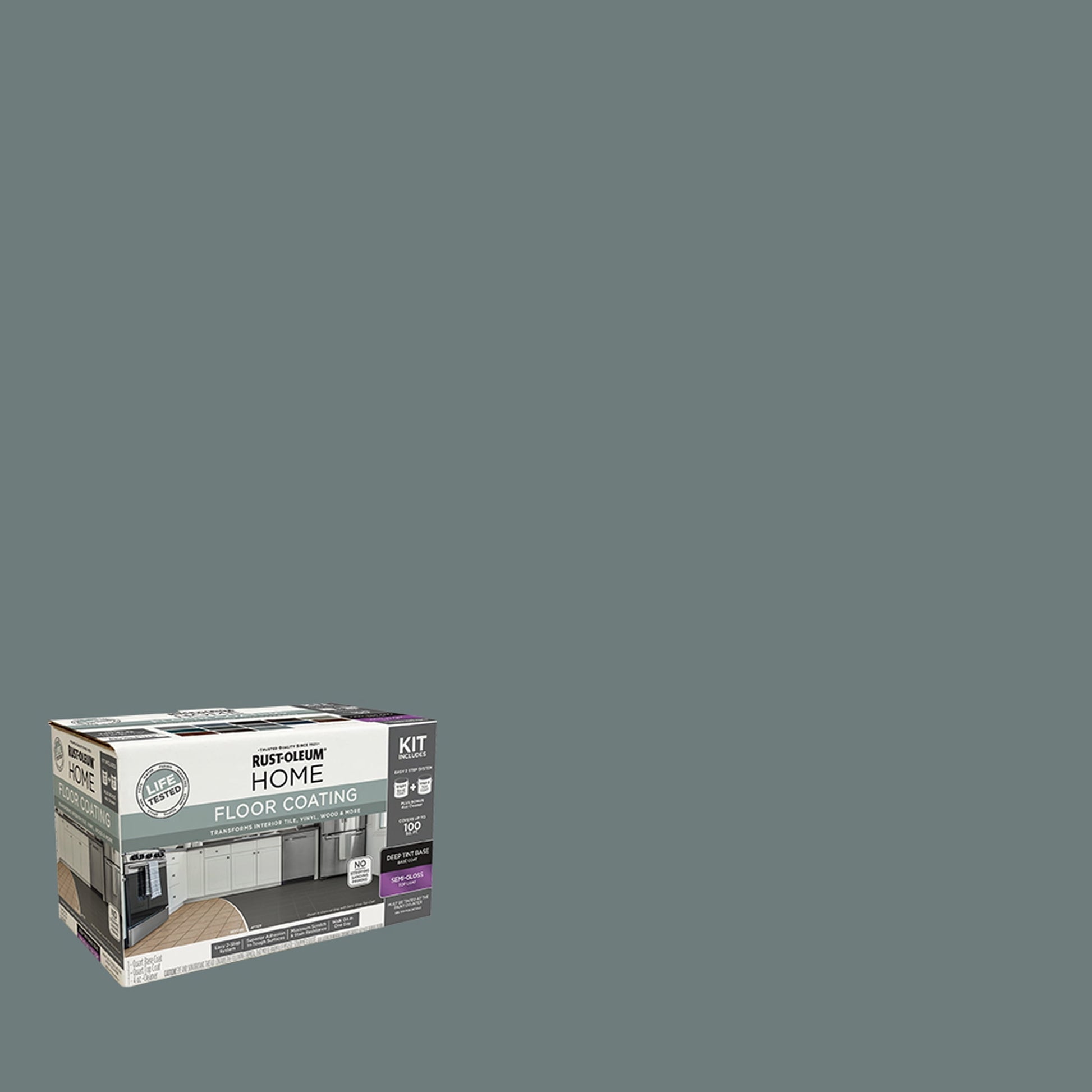 Rust-Oleum Home Semi-Gloss Juniper Interior Floor Coating Kit-363717T, Quart