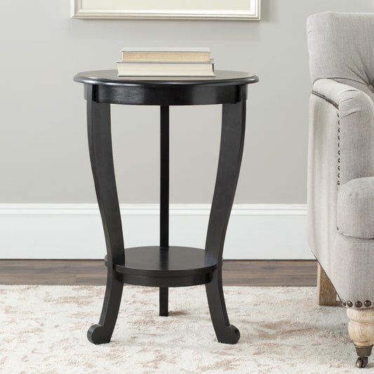 SAFAVIEH Mary Solid Rustic Tri-Leg Pedestal Side Table, Vintage Grey