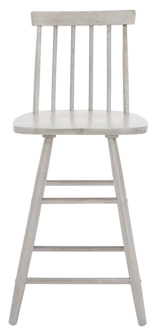 SAFAVIEH May Modern Style Wood Counter Stool, Grey (16.7 in. W x 16.7 in. D x 37.8 in. H)