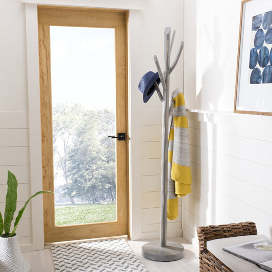 SAFAVIEH Walter 70" Tree Branch Wood Coat and Hat Rack, Distressed Grey