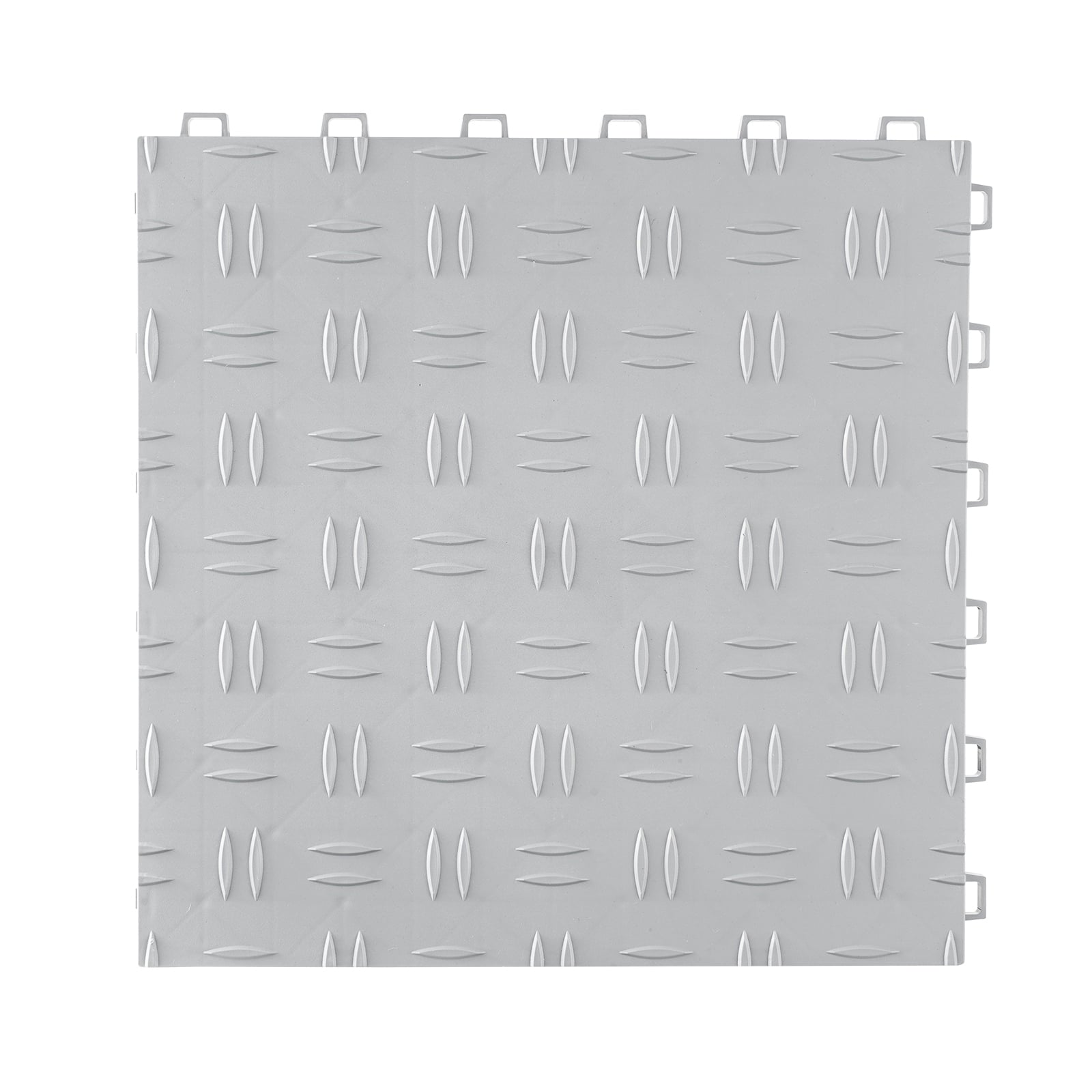 KFFKFF 12x12" 25-Pack Garage Flooring Tile Interlocking Garage Tile Silver