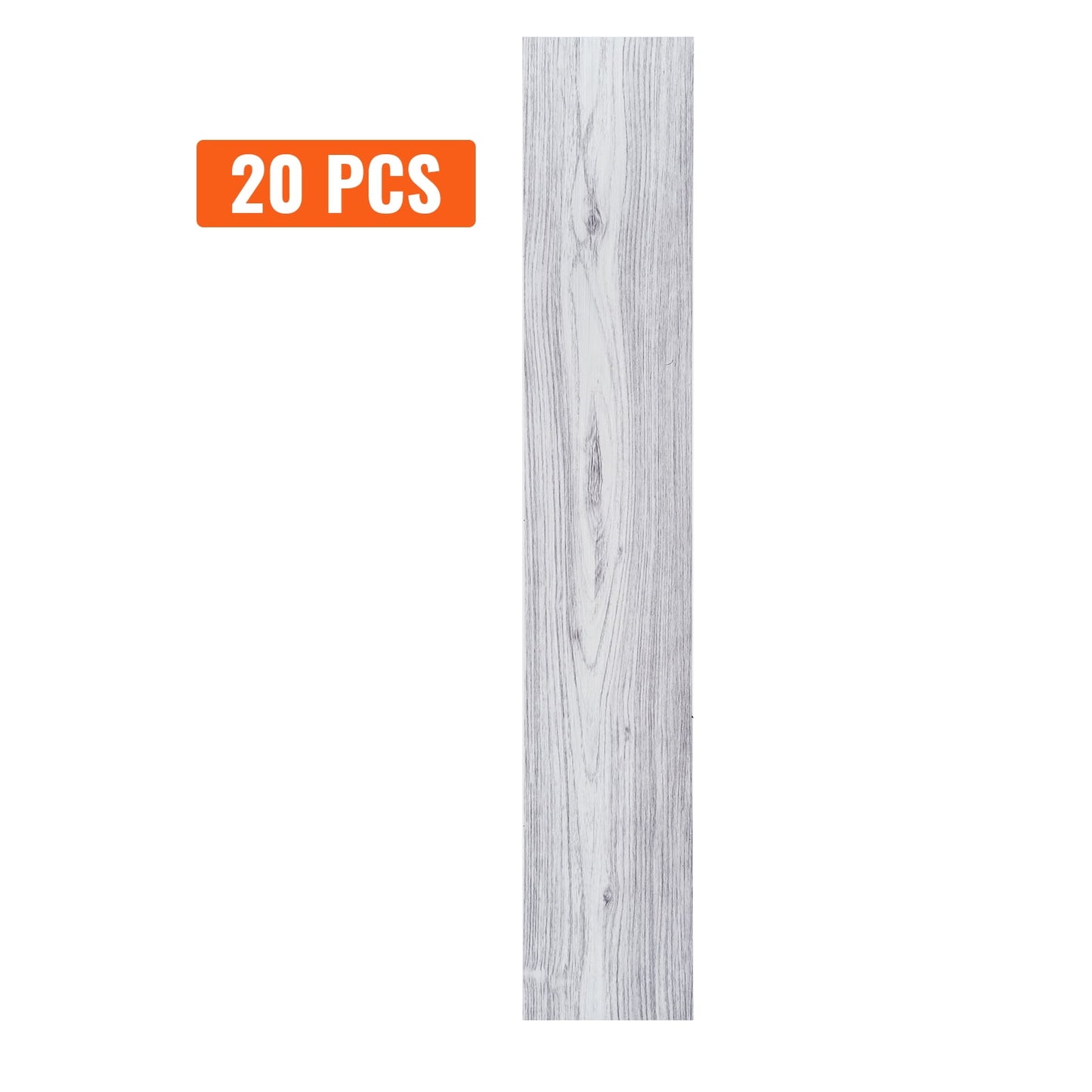 KFFKFF 36"x6" 20 pcs Peel and Stick Floor Tile ,Self Adhesive Vinyl Floor Tiles 0.62 mm Thick,Self-adhesive Vinyl Tiles Light Grey Wood  for Kitchen Dinning Room Bedroom