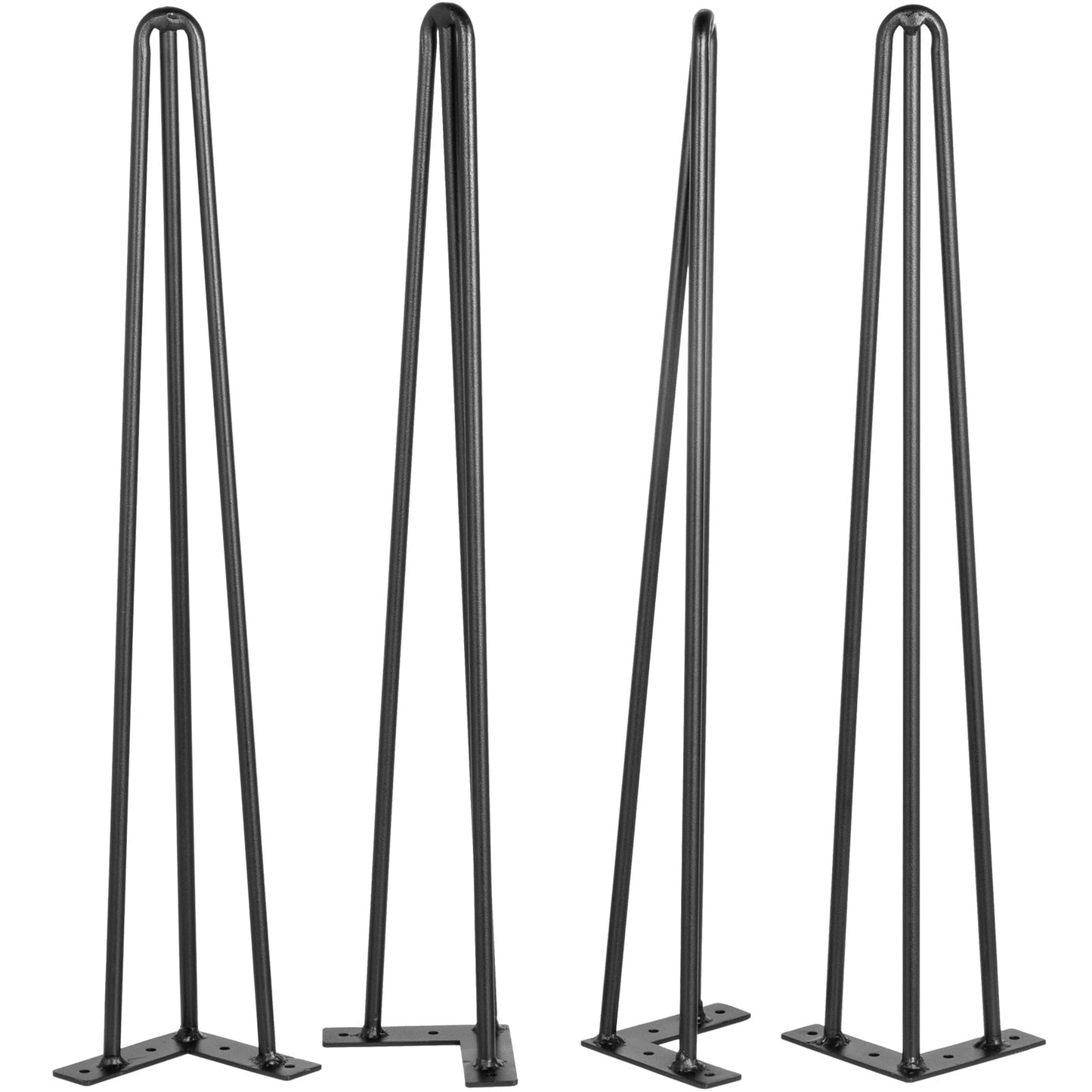 SKYSHALO 20 inch Hairpin Table Legs Black Set of 4 Desk Legs Each 100lbs Capacity Hairpin Desk Legs 3 Rods for Bench Desk Dining End Table Chairs Carbon Steel Heavy Duty Furniture Legs DIY Table Legs