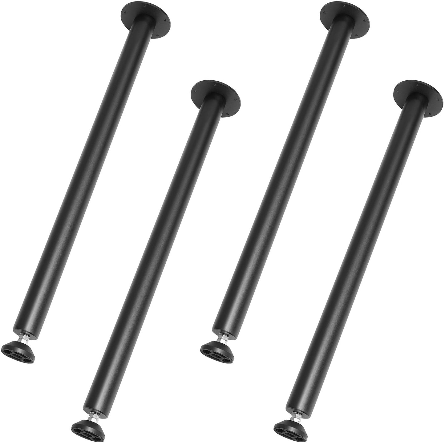 KFFKFF 30" Solid Steel Adjustable Desk Legs Office Table Furniture Set of 4 Black