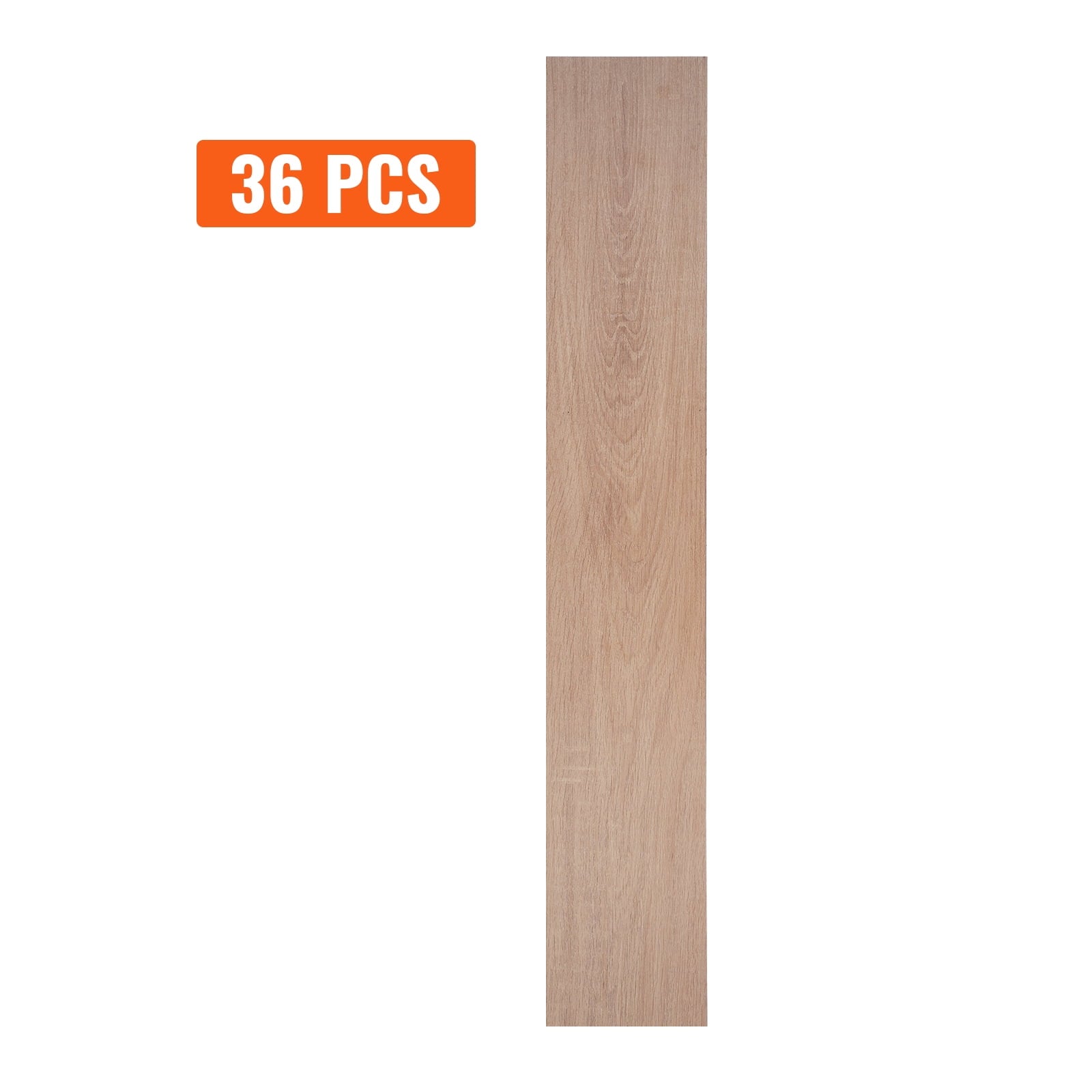 KFFKFF 36 Pieces 2.5mm Thickness Self Adhesive PVC Vinyl Floor Tiles Natural Wood Grain