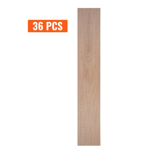 KFFKFF 36 Pieces 2.5mm Thickness Self Adhesive PVC Vinyl Floor Tiles Natural Wood Grain