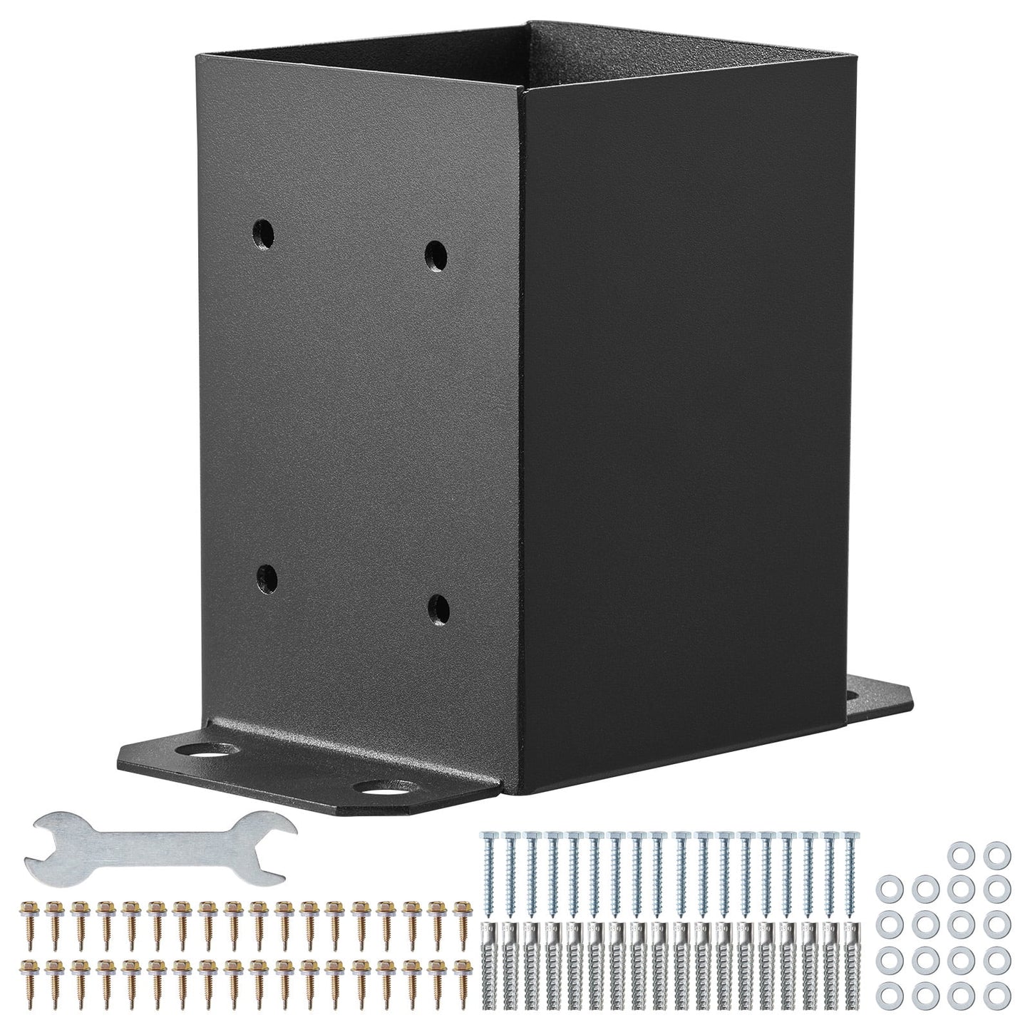 KFFKFF 4 Pack 4x4 Post Base Brackets Heavy Duty Wood Post Fence Post Anchor