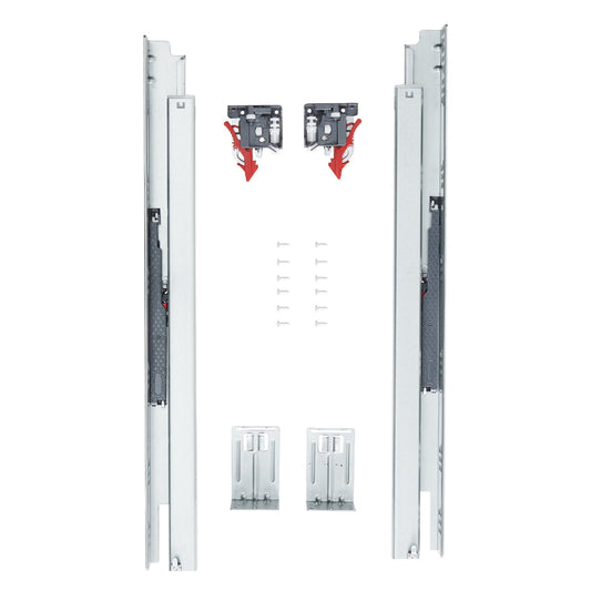 SKYSHALO 6 Sets of 21" Drawer Slides, Durable Side Mount Rails with Full Ball Bearing Movement, Quiet Soft-Close Functionality, Kitchen Cabinet Tracks with Lock Feature, Supports up to 100 Lbs