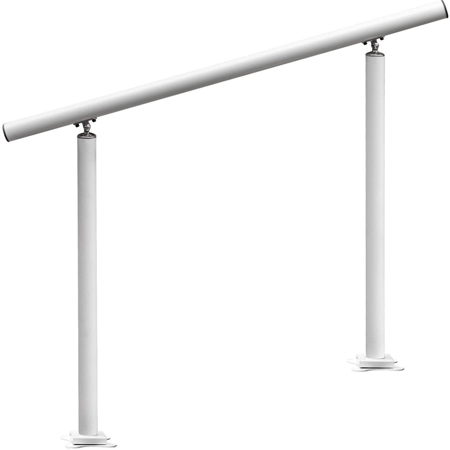 KFFKFF Aluminum Stair Railing Kit 2/3 Steps White Handrail Flexible Outdoor Deck Hand Rail 3ft Length