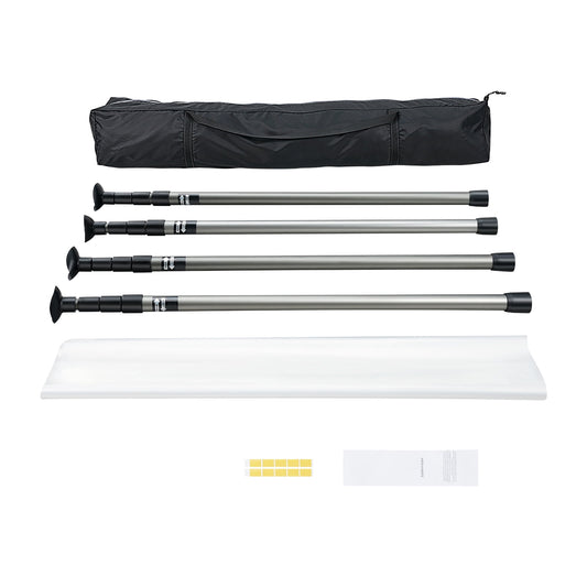 KFFKFF Dust Containment Kit, Includes 4 Adjustable 12-Foot Poles, 32.8x13.12-Foot Dust Sheet, and Portable Bag for Indoor Decor and Paint Jobs