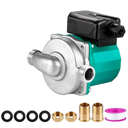 KFFKFF Recirculating Pump 93W 110V 3-Speed Control Stainless Steel Pump Head Automatic Start NPT 3/4" Water Circulator