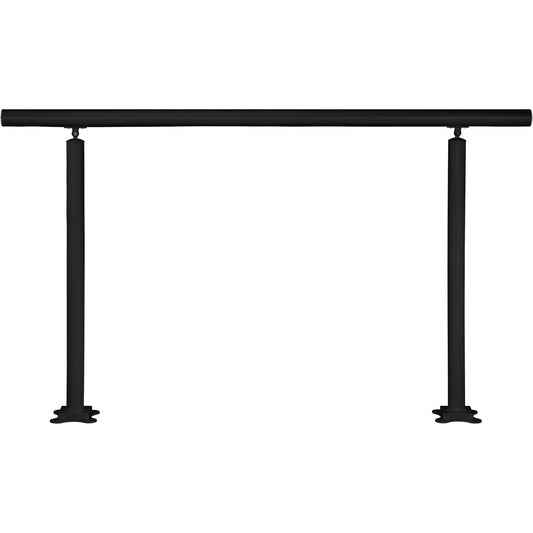 KFFKFF Stair Railing Kit, , Adjustable Angle Black Aluminum Stair Handrail, 5 ft Handrails for Outdoor 0-5 Steps, Indoor & Outdoor Stairs for the Elderly