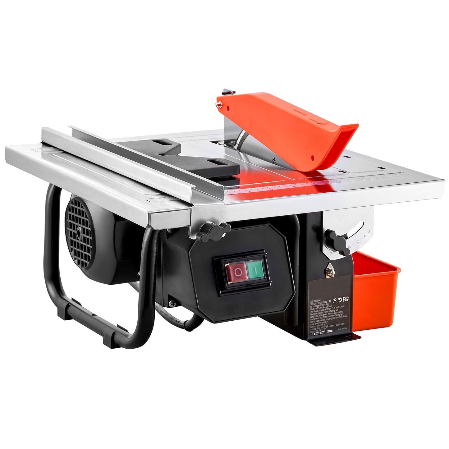 SKYSHALO Wet Tile Saw, 7-inch 65Mn Steel Blade, 3500 RPM Induction Motor, 0-45 Degrees Miter Angle for Cutting Tiles and Stones, Stainless Steel Deck for DIY