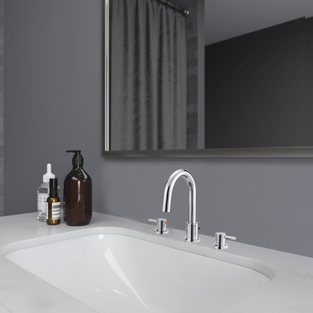 Safavieh Solea Poised Dual Handle Bathroom Vessel Faucet, Chrome