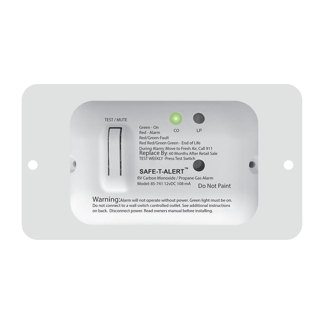 Safe-T-Alert. 85-741-WT-TR, 85 Series Universal Dual CO/LP Detector with Trim Ring, White