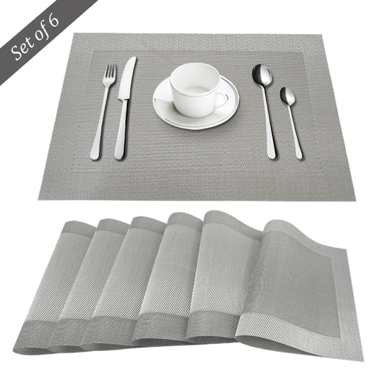 Santa Monica Placemat Set Of 6 In Silver