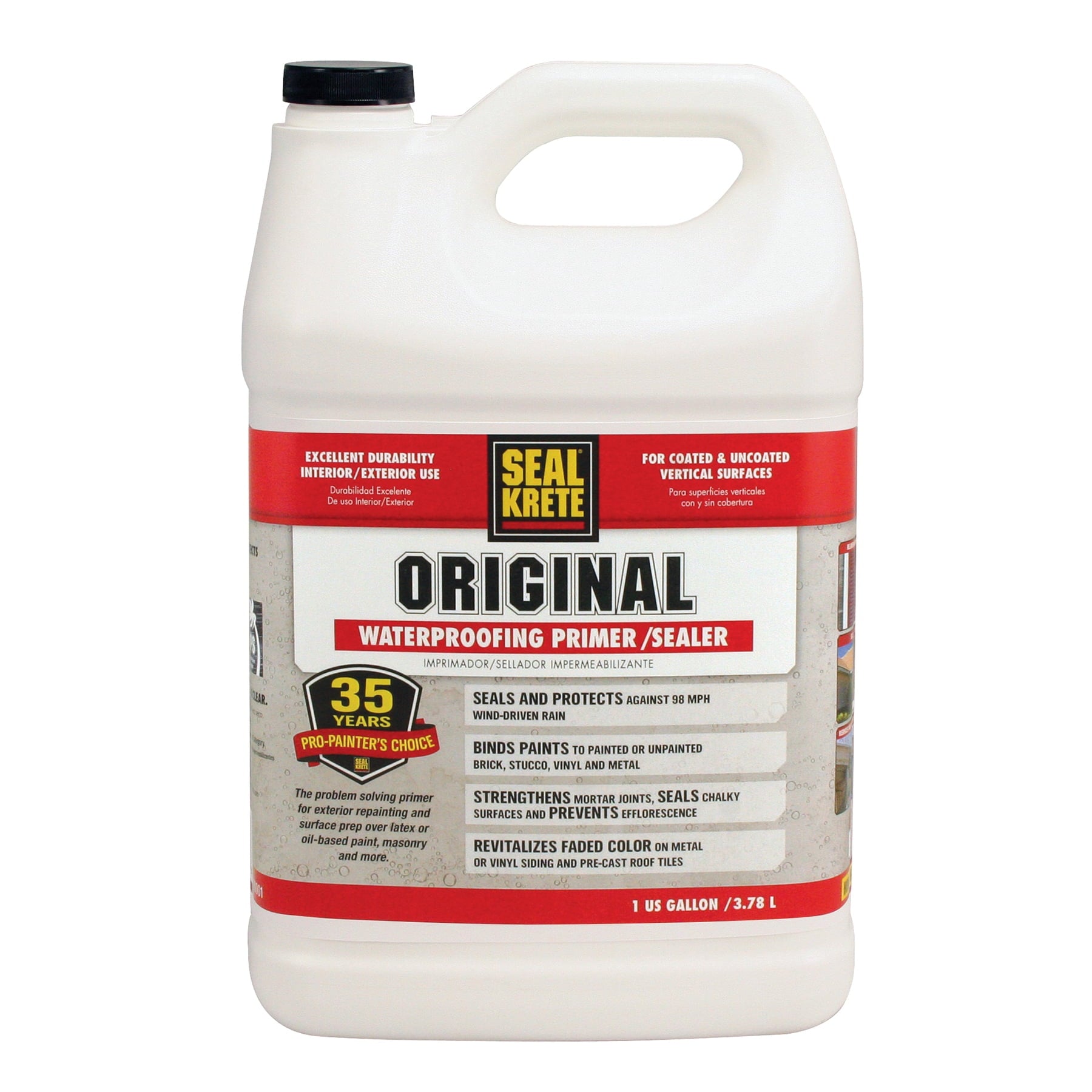 Satin Clear, Seal-Krete Original Concrete Waterproofing Primer Sealer, 1 Gal, 4 Pack