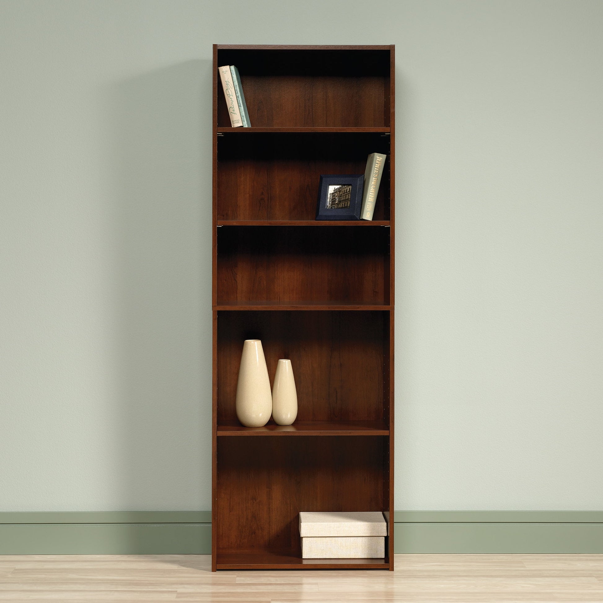 Sauder Beginnings 5-Shelf Bookcase, Brook Cherry Finish