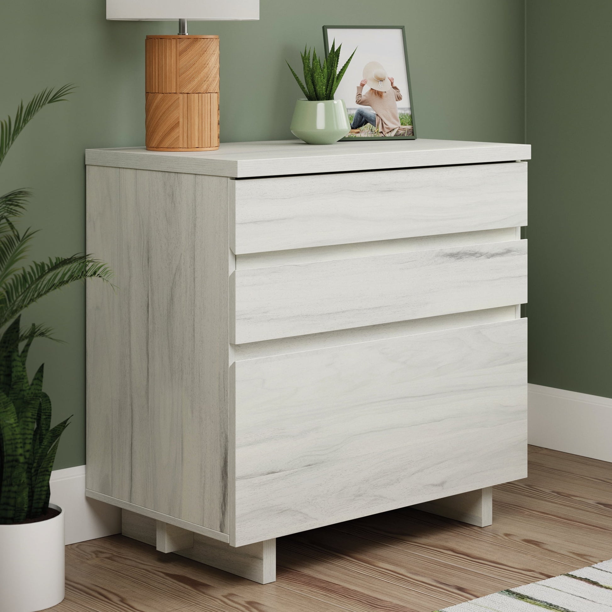 Sauder Porto Palma Engineered Wood Lateral File in Haze Acacia/Natural Finish