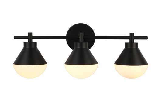 Kenroy Home Schoolhouse 23'' Vanity Light 3-Light Wall Light Fixture Transitional Table Light Fixture for Bathroom, Hallway, or Office, Black