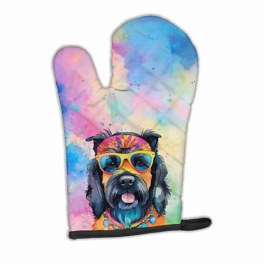 Scottish Terrier Hippie Dawg Oven Mitt 8.5 in x 12 in