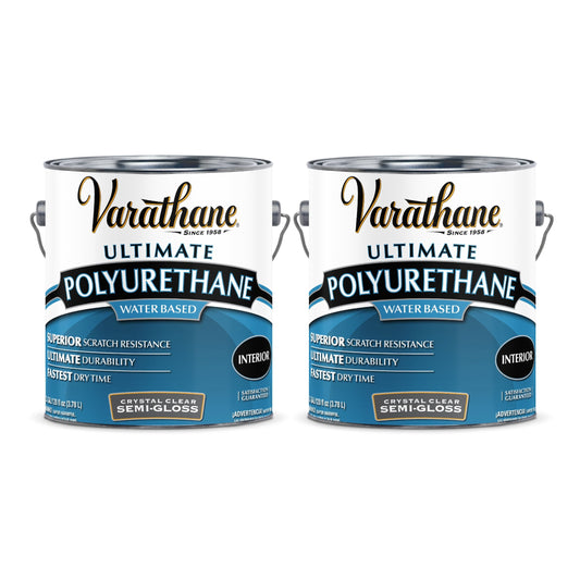 2 Pack, Semi-Gloss Clear, Varathane Ultimate Polyurethane Water-Based-200131, Gallon