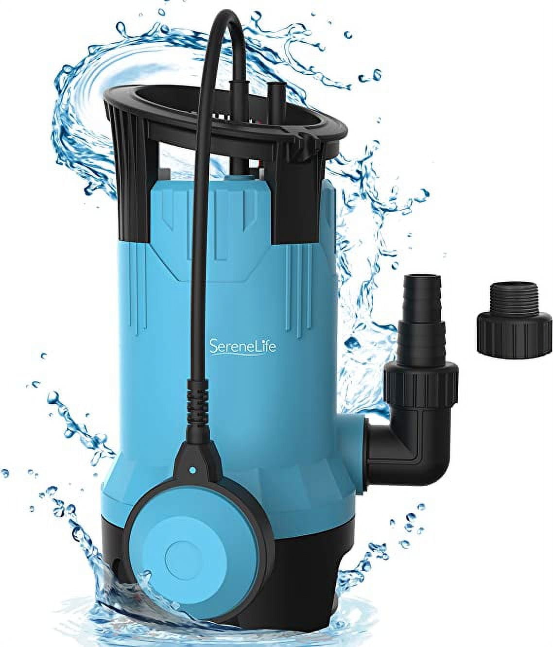 SereneLife Bomba de Sumergible ElÃ©ctrica con Cable 750W 1HP 3302GPH Cable de 16 Pies