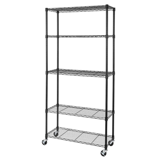 Seville Classics EstanterÃ­a Ultraduradera de Acero NSF de 5 Niveles, 36" Ancho x 14" Profundidad x 72" Alto, Negro