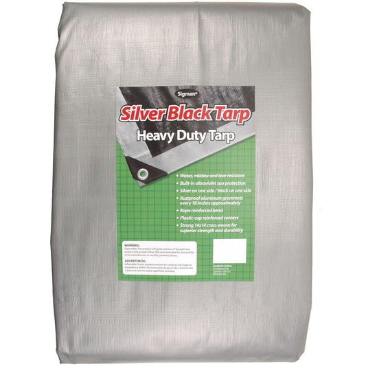 Sigman 14' x 20' Silver Black Heavy Duty Tarp