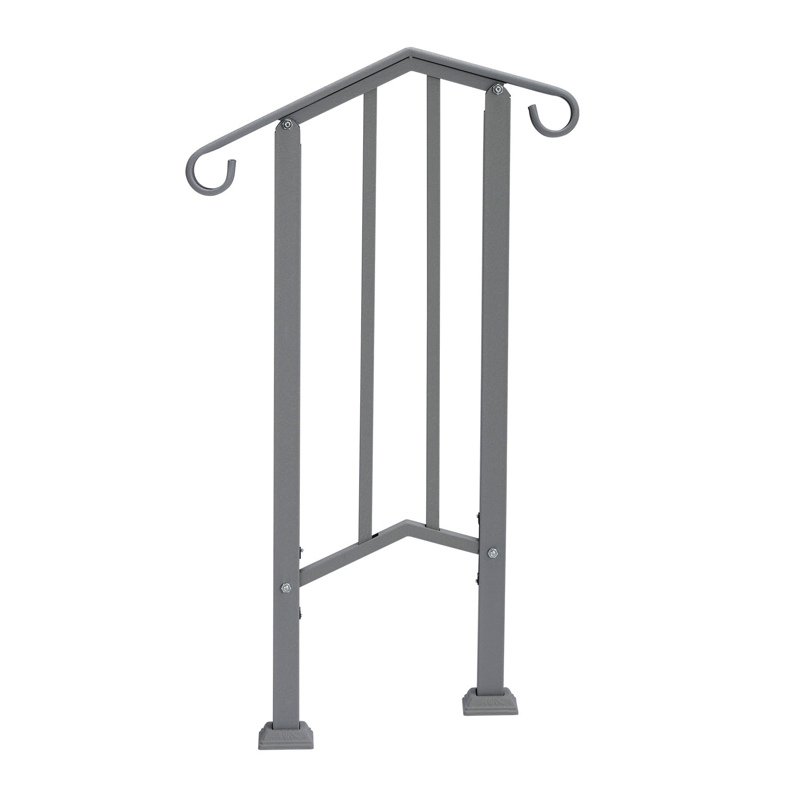Copper Galvanized Iron Single Step Outdoor Stair Handrail Weather Resistant Anti-Rust Porch Safety Step Railing With Full Installation Hardware