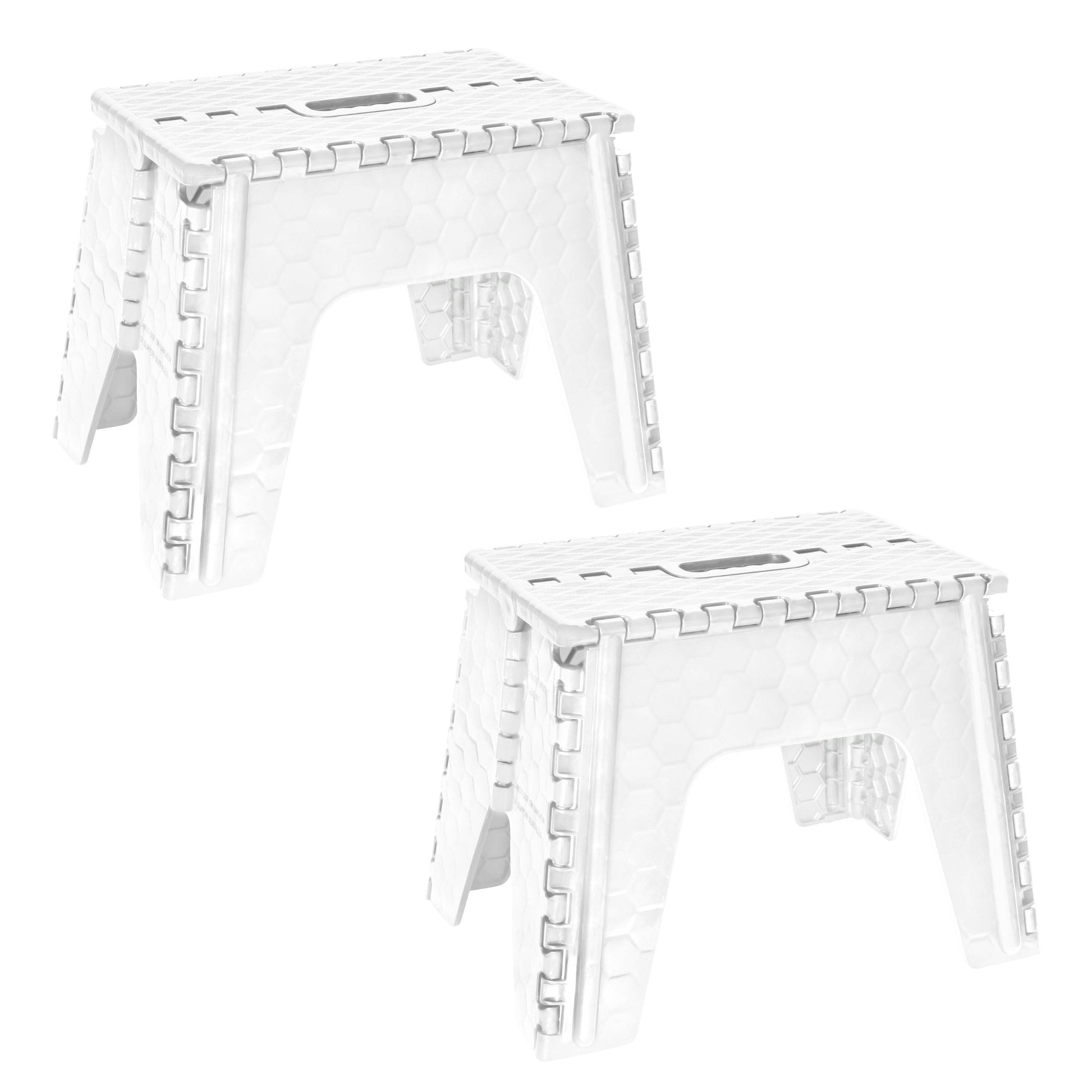 Simplify 2 Pack 12" Plastic Folding 1 Step Stool in White