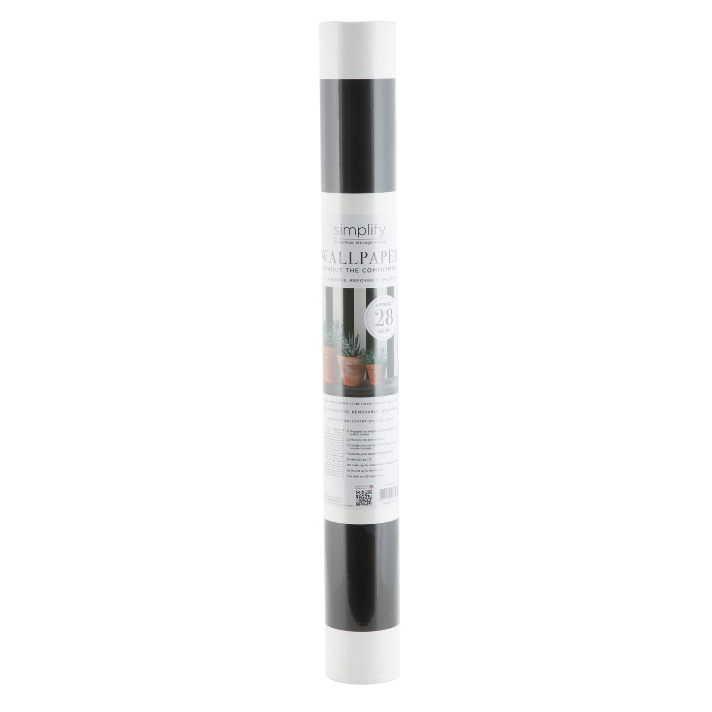 Simplify Striped Adhesive Wallpaper in Black and White