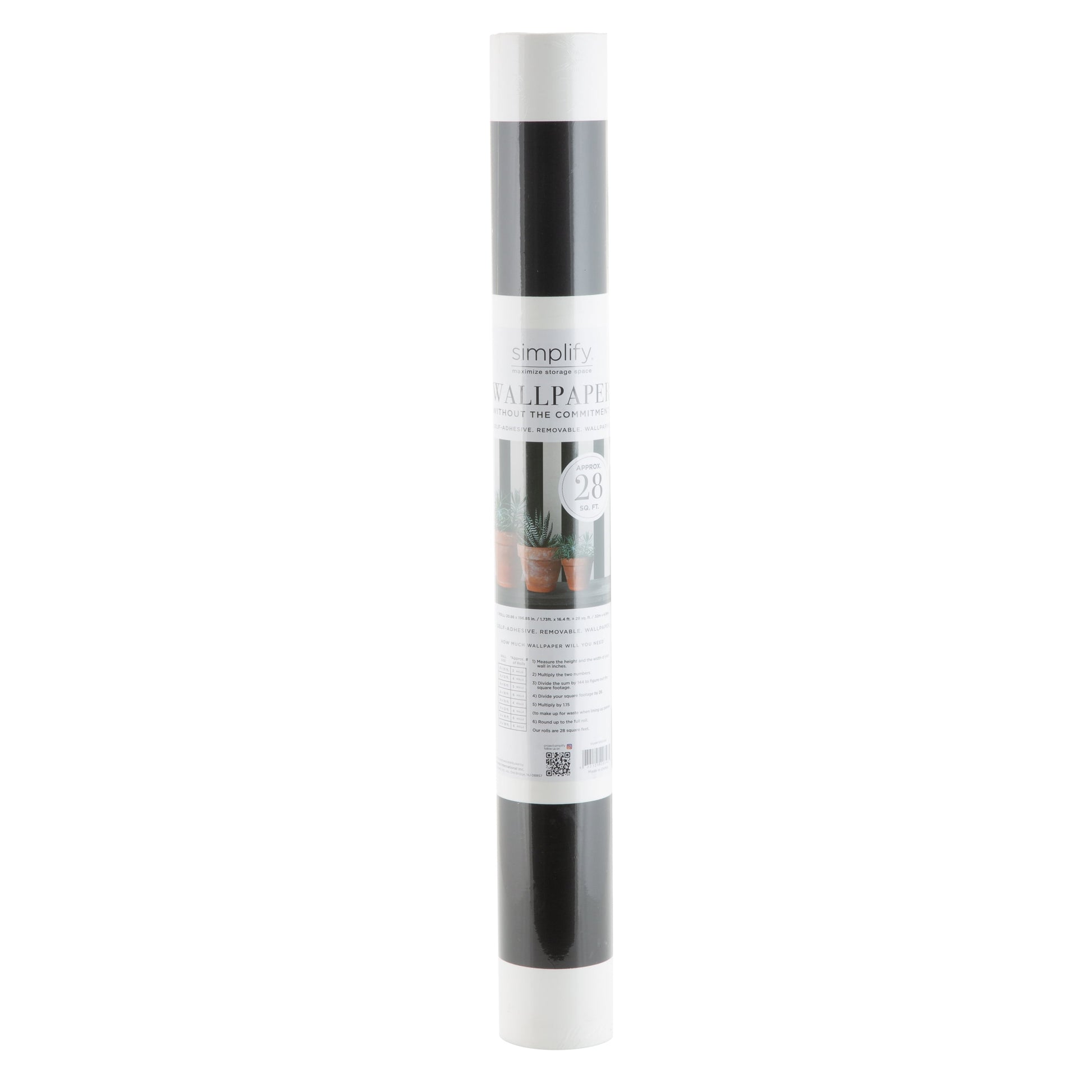 Simplify Striped Adhesive Wallpaper in Black and White
