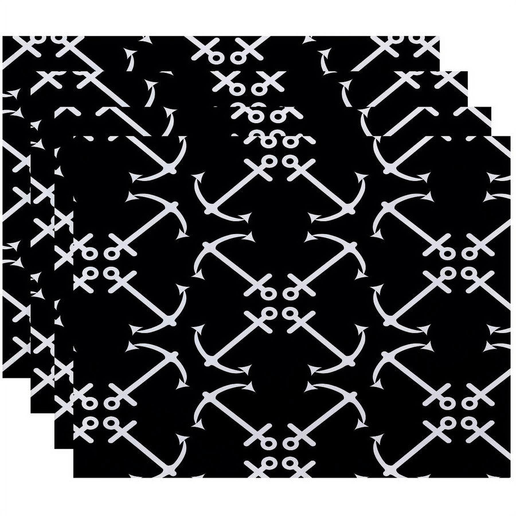 Simply Daisy 18" x 14" Anchor's Up Geometric Print Placemats, Set of 4