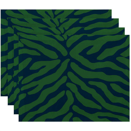 Simply Daisy 18" x 14" Animal Stripe Geometric Print Placemats, Set of 4