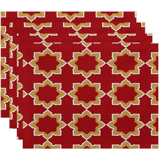 Simply Daisy 18" x 14" Bohemian 2 Geometric Print Placemats, Set of 4