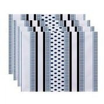 Simply Daisy 18" x 14" Comb Dot Stripe Print Placemat (Set of 4)
