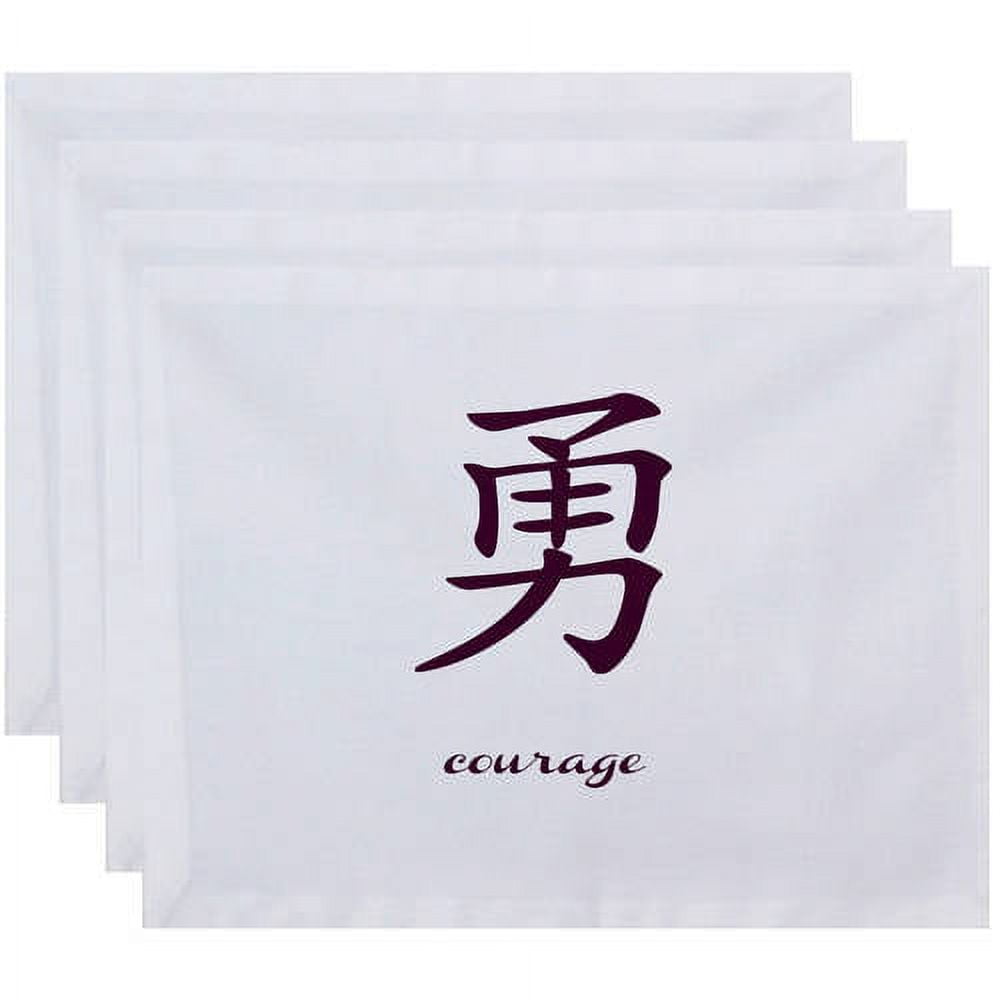 Simply Daisy 18" x 14" Courage Word Print Placemats, Set of 4