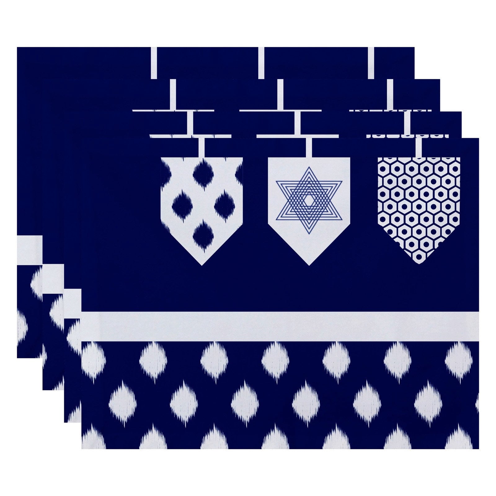 Simply Daisy 18" x 14" Dreidels Geometric Print Placemat