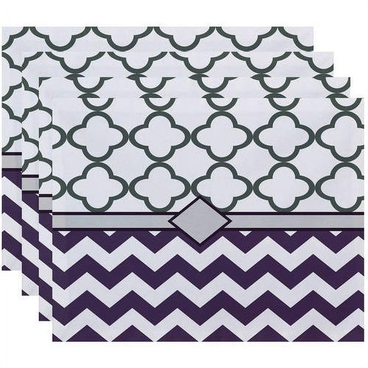 Simply Daisy 18" x 14" Express Line Geometric Print Placemats, Set of 4