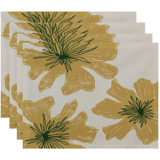 Simply Daisy 18" x 14" Floral Print Placemats, Set of 4