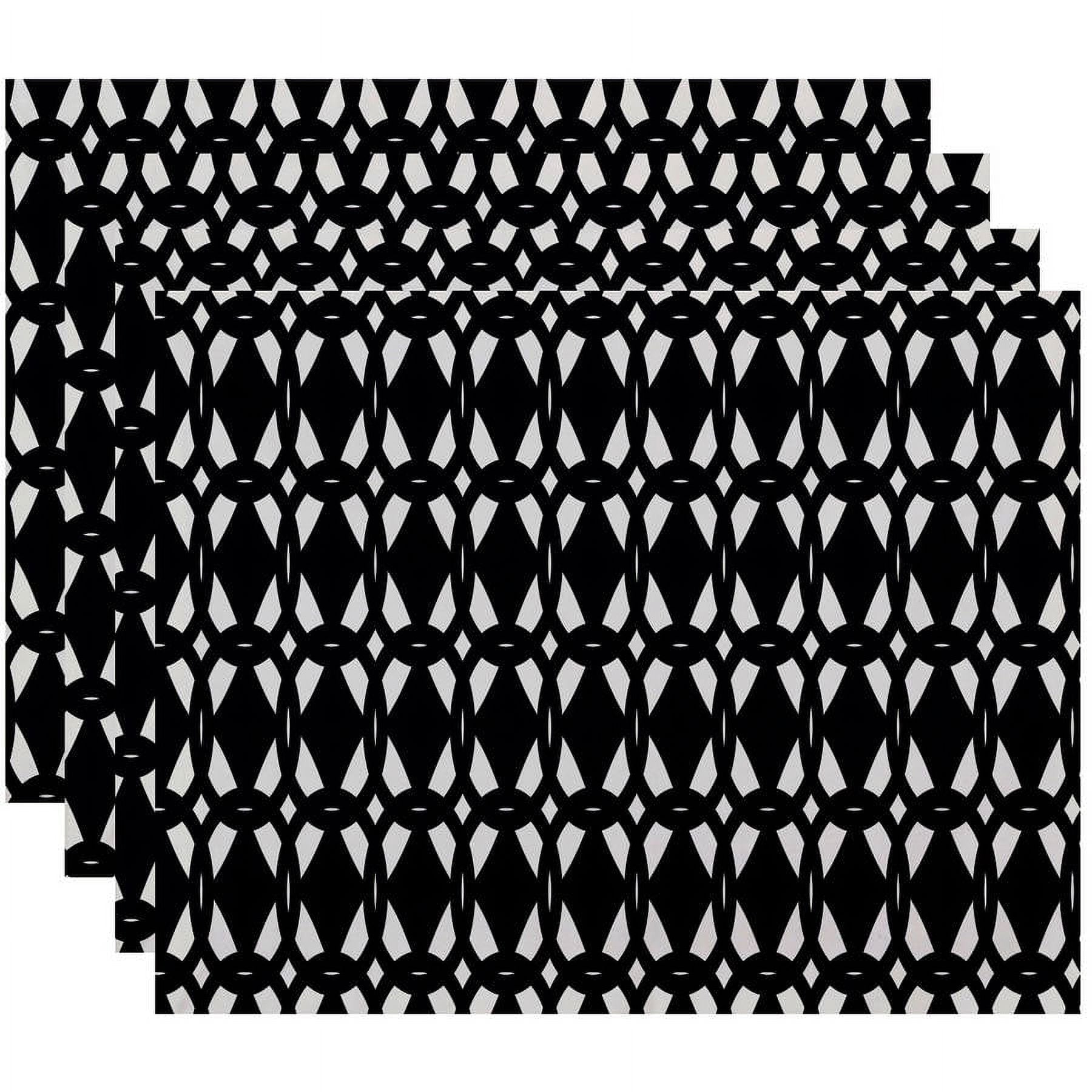 Simply Daisy 18" x 14" Geo-Craze Geometric Print Placemats, Set of 4
