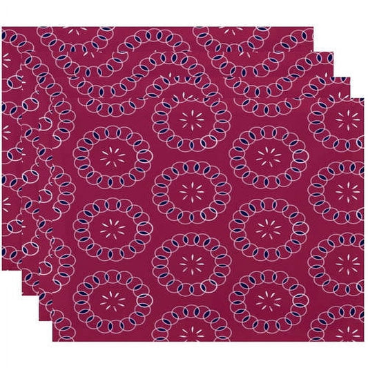 Simply Daisy 18" x 14" Happiness Isâ€¦ Floral Print Placemats, Set of 4