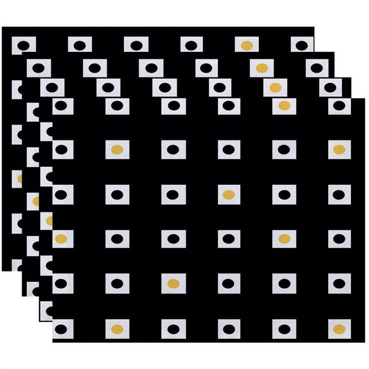 Simply Daisy 18" x 14" Hip to be Square Geometric Print Placemats, Set of 4