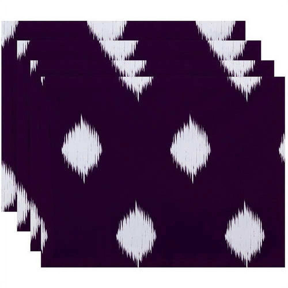 Simply Daisy 18" x 14" Hol-I-Kat Holiday Ikat Print Placemats, Set of 4