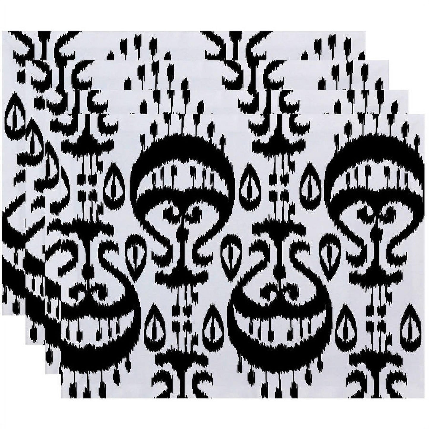 Simply Daisy 18" x 14" Ikat Geometric Print Placemats, Set of 4