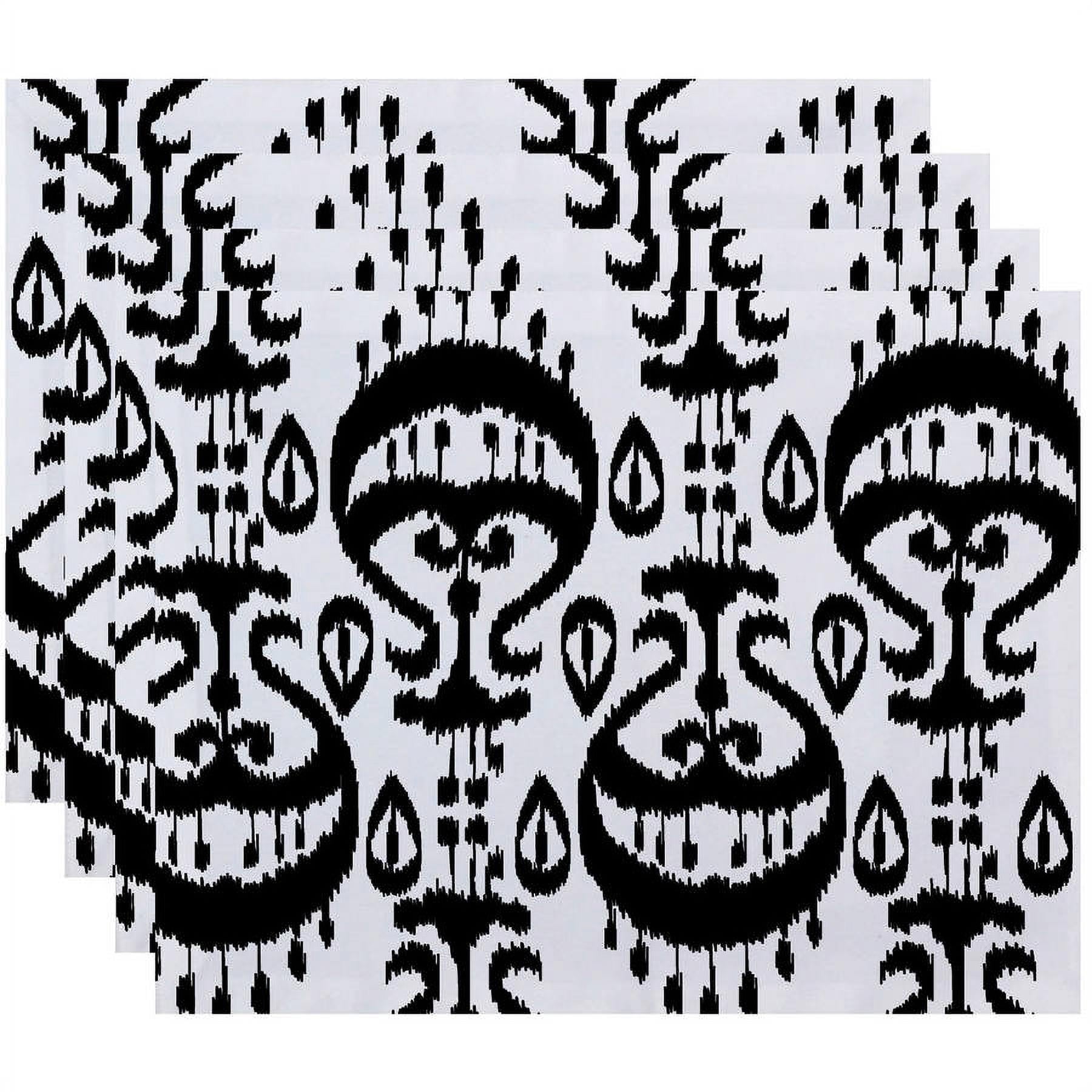 Simply Daisy 18" x 14" Ikat Geometric Print Placemats, Set of 4